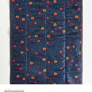 Anthropologie Navy Floral Quilted Table Runner